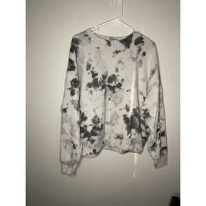 PINK Victoria Secret Black Tie Dye XSMALL Sweater Pullover Workout